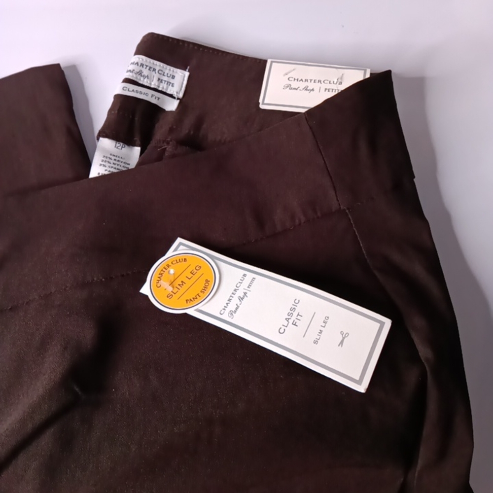 Charter Club Brown Straight Leg Pants